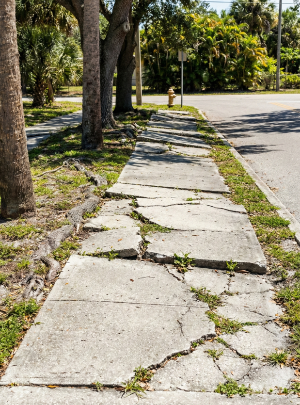cracked sidewalk in Florida