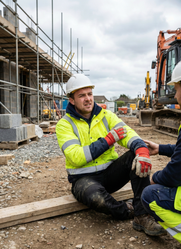 injured construction worker in need of a construction accident lawyer
