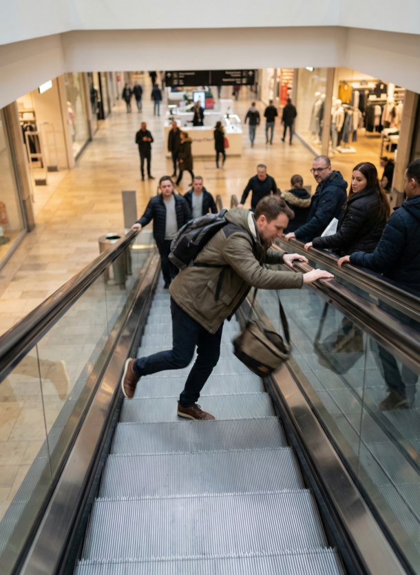 person injured on escalator