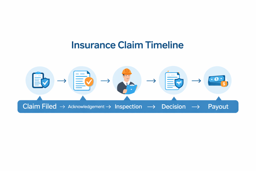 insurance claim timeline infographic